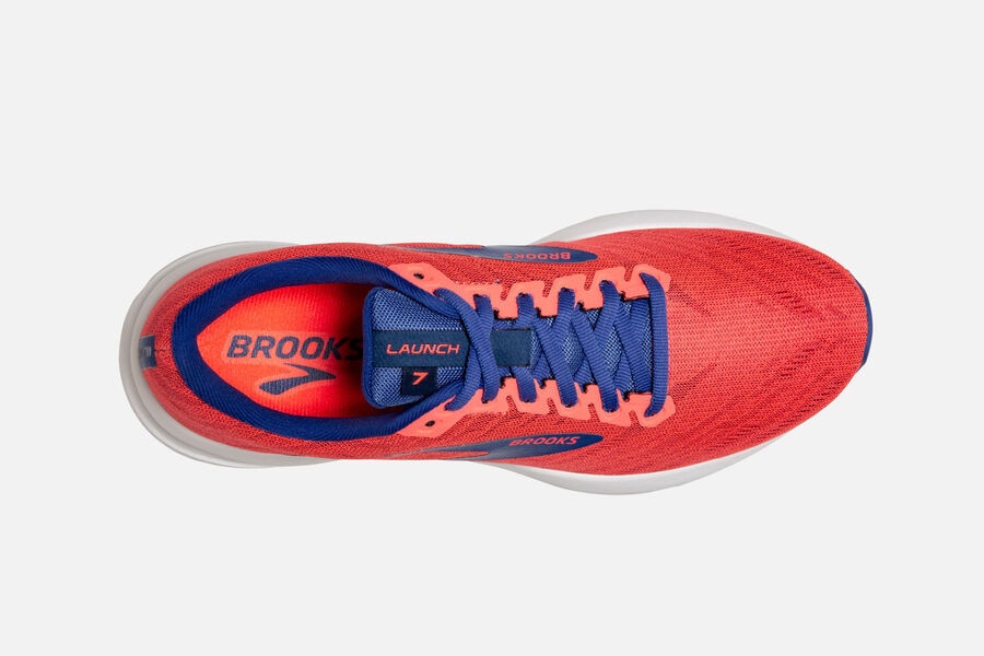 Brooks Running Shoes - Launch 7 Road Womens - Orange/Blue - UZJ-810975